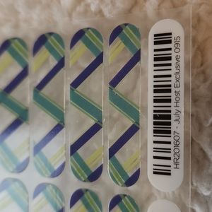 Jamberry nail wraps, July Host Exclusive, full sheet clear purple blue yellow